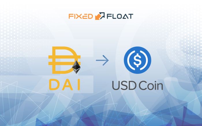 Exchange DAI (ERC20) to USD Coin